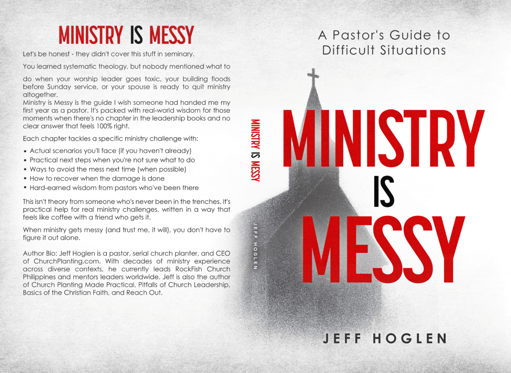 front and back cover of ministry is messy by Jeff Hoglen